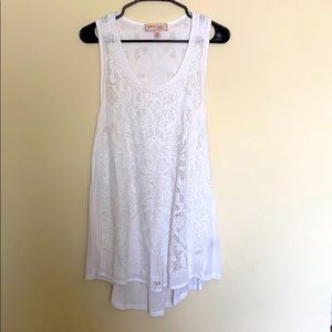 Long White Lace Tank, Never Worn